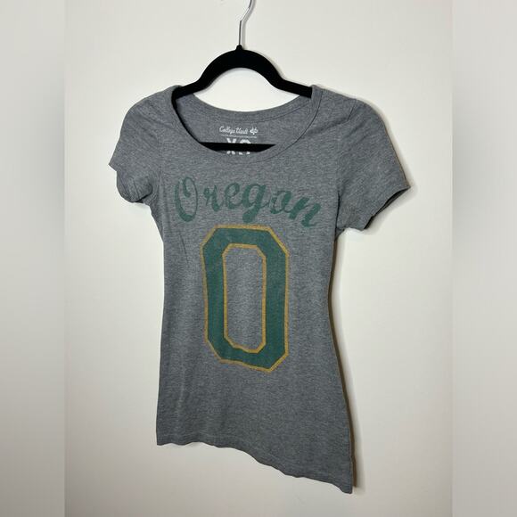 Women's Oregon Ducks Gray Short Sleeve Tee-Xsmall - Picture 2 of 3